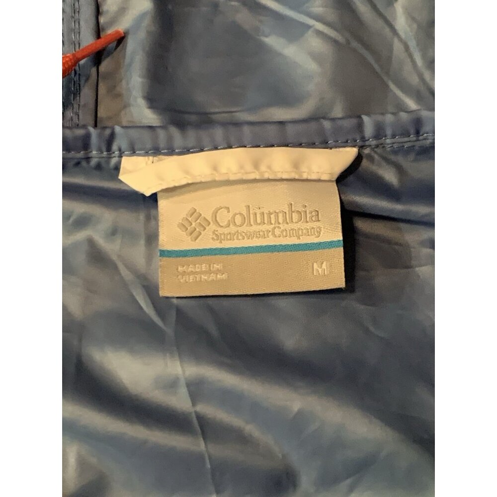 Columbia Womens Flash Forward Hooded Color Block Blue Windbreaker Size Medium - Picture 3 of 7